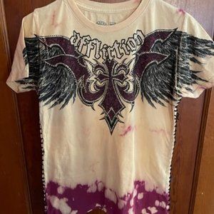 AFFLICTION Size Medium Yellow multi color